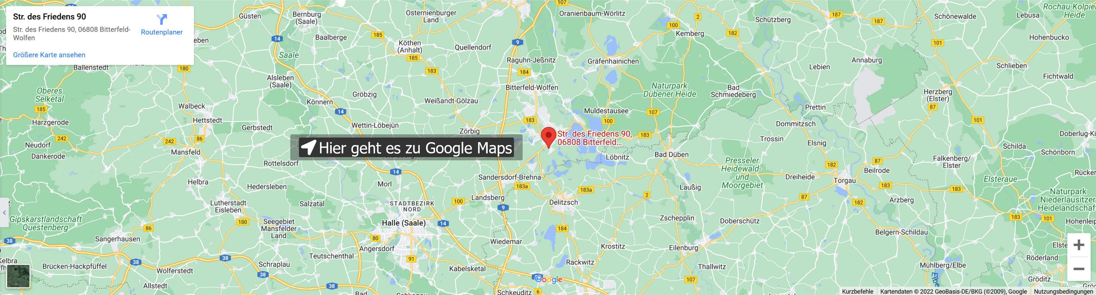Karte: Lage der Dachdeckerei Bobowski in Bitterfeld-Wolfen